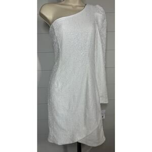 NWT Bardot x David's Bridal One Shoulder Sequin Mini Dress - Size M / 8